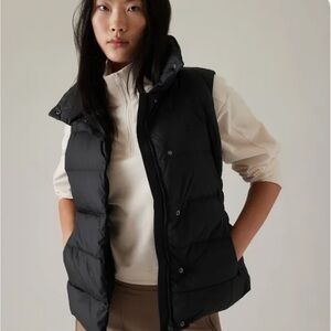 Athleta Black Quilted Puffer Vest